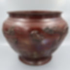 Antique Japanese Bronze Vase Meiji Edo Taisho Period Murakami 村上彦製造和製日本製骨董品青銅鉢　花瓶　花鳥柄　江戸後期明治大正時代