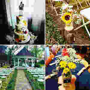 wedding alter, wedding bouquet, fall wedding cake