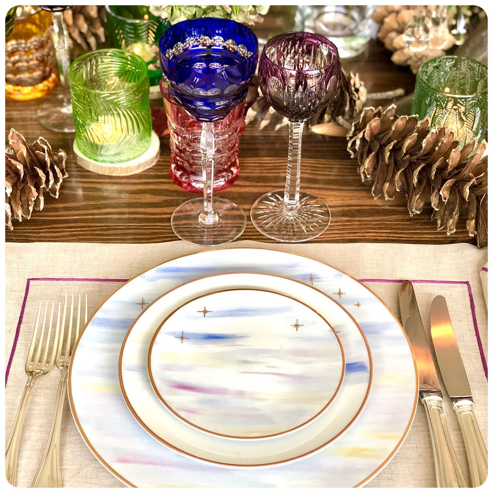 Miniature : "West skies story"Set of 3 plates