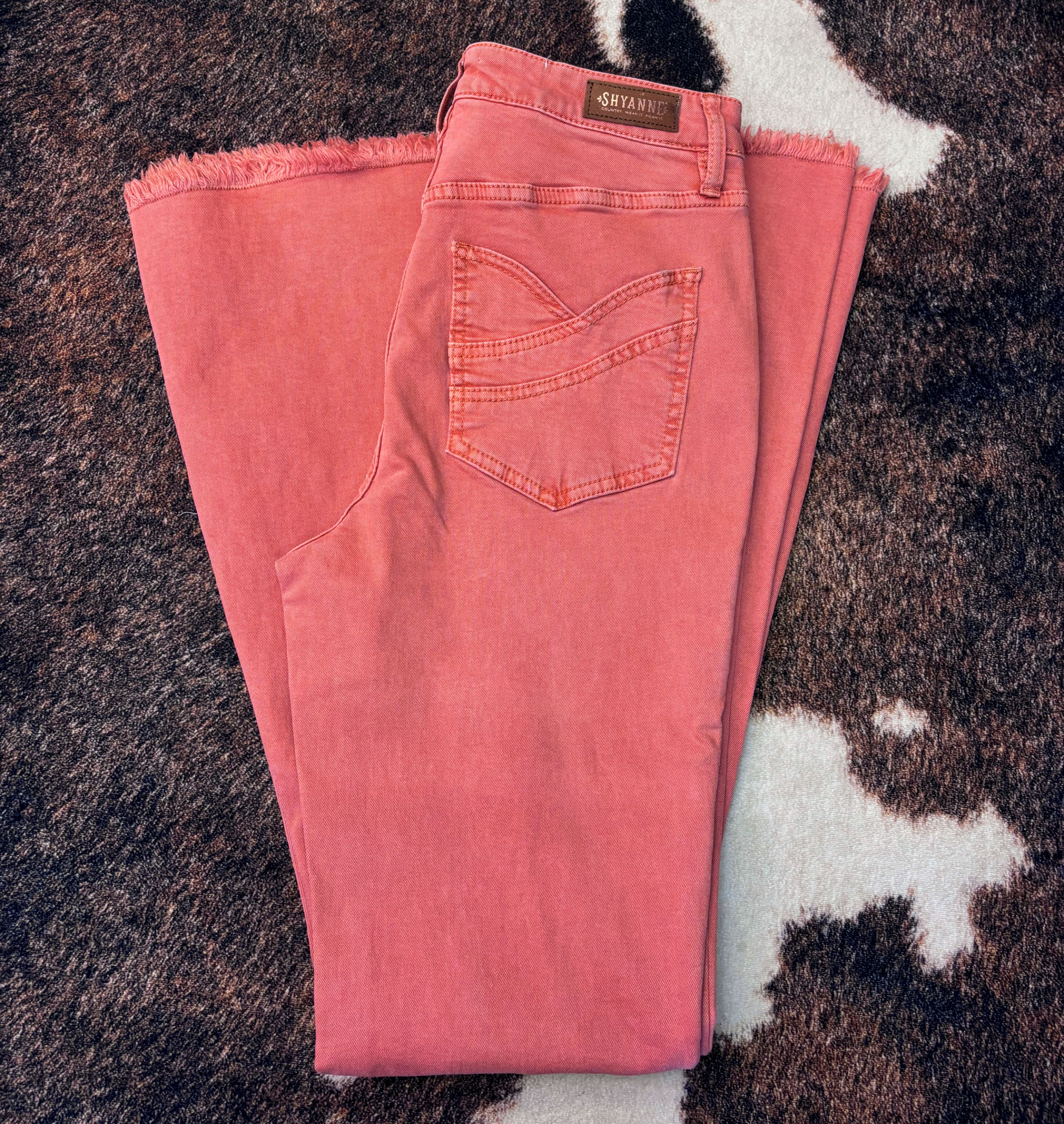 Rustic Orange Flare Jeans