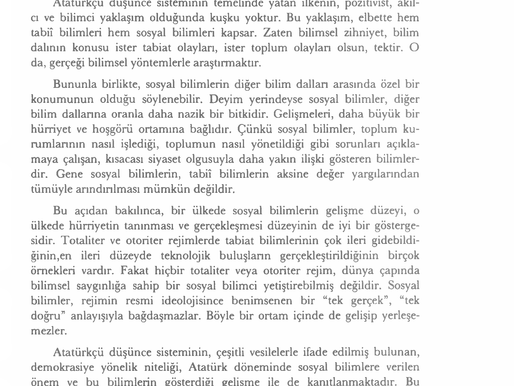 Prof.Dr. Ergun Özbudun'un gözüyle "ATATÜRK VE SOSYAL BİLİMLER"