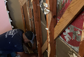 Structural water damage repair in a Houston home