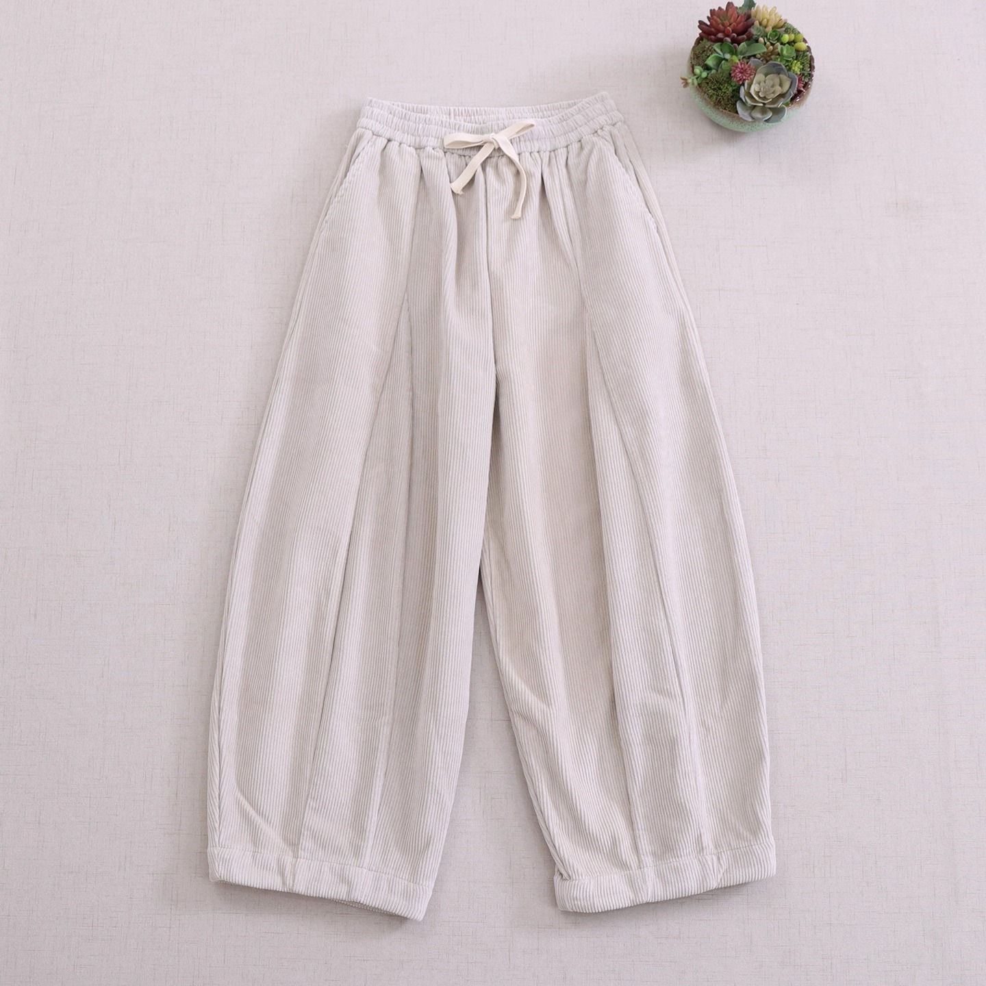 Вельветові штанці-банани утеплені флісом 03685