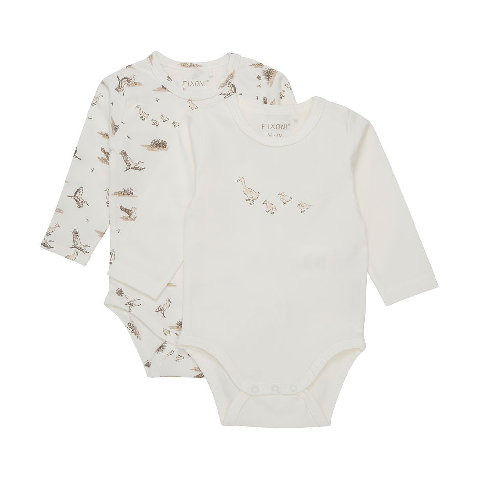 2-Pack Body Petit Oiseau Beige