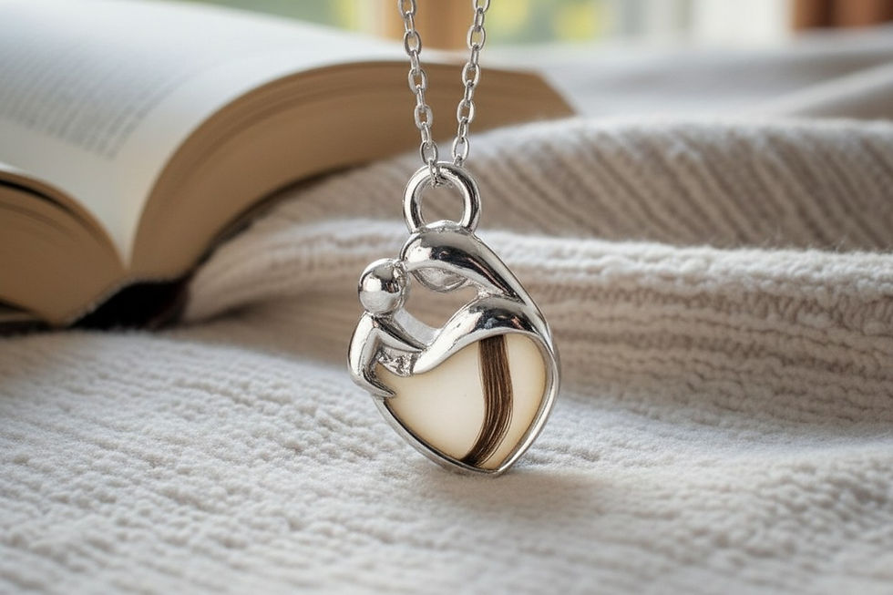 Miniaturbild: Muttermilchschmuck Halskette Mama Kind 9mm mit Einarbeitung von Haaren