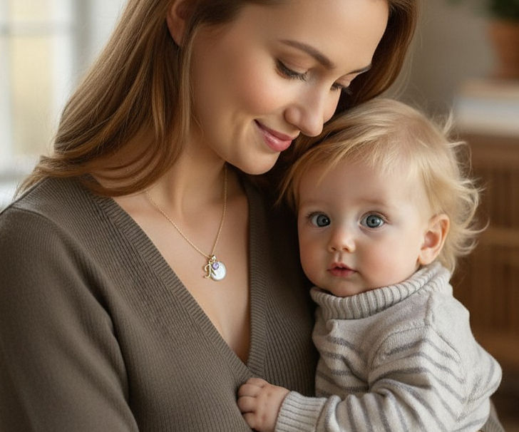 Muttermilchschmuck Halskette Danilo Buchstaben und Monats Anhänger inkl.