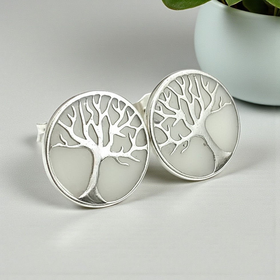 Muttermilchschmuck Ohrringe Lebensbaum 14x19mm