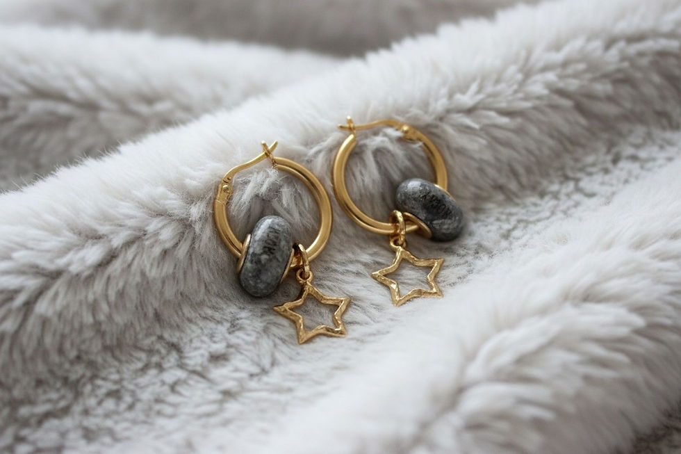 Miniaturbild: Tierhaarschmuck Ohrringe Kiara mit Asche