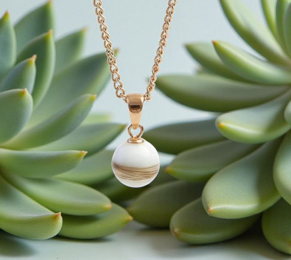 Muttermilchschmuck Halskette Sandro mit Einarbeitung der Haare