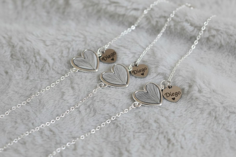 Tierhaarschmuck 925er Armkette Ariela mit Fell und Gravur