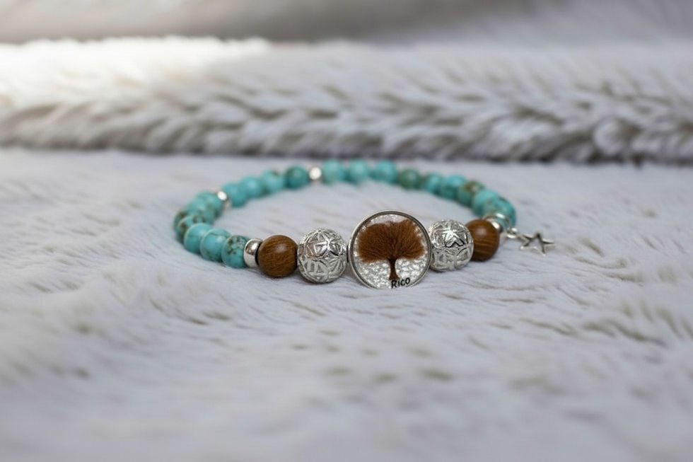 Tierhaarschmuck Armkette Perlenzauber mit Fellbaum!