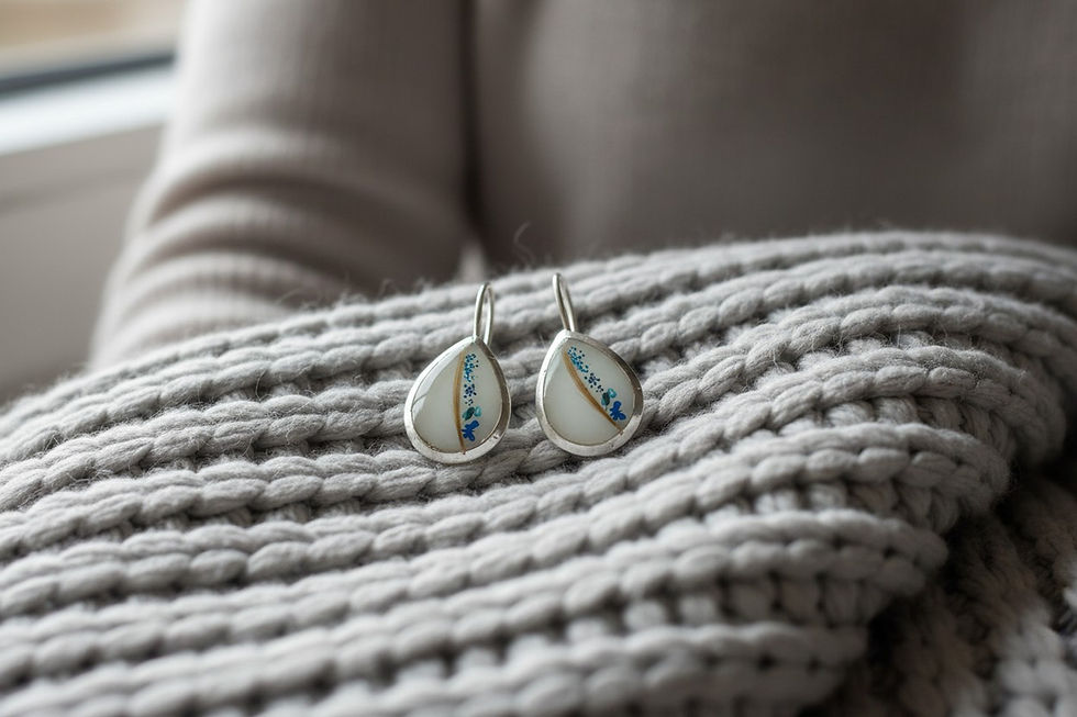 Tierhaarschmuck Ohrringe Monalisa mit Fell und Glitzer