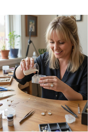 gründering giesst die milch in einen behälter | Muttermilchschmuck Schweiz |Muttermilchschmuck.online | Schmuck aus Muttermilch