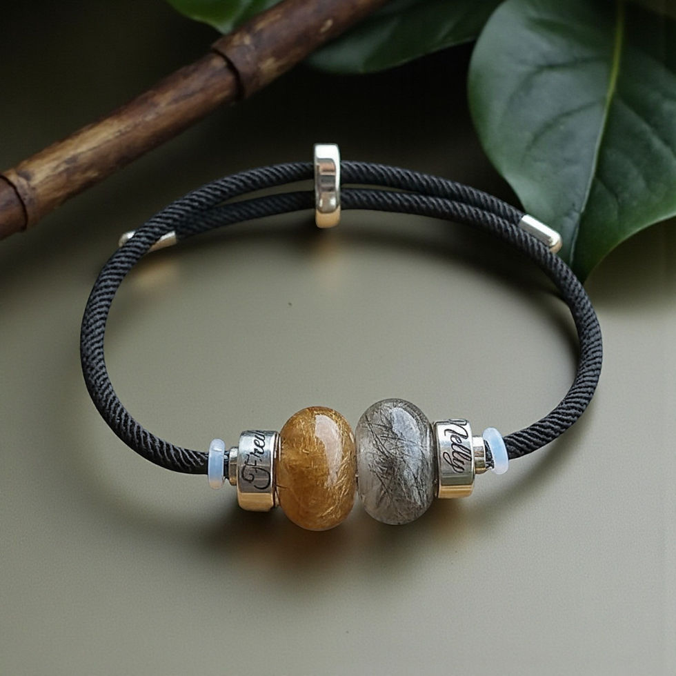 Tierhaarschmuck Armband Mina mit 2 Fell/Asche Charm Perle 16mm