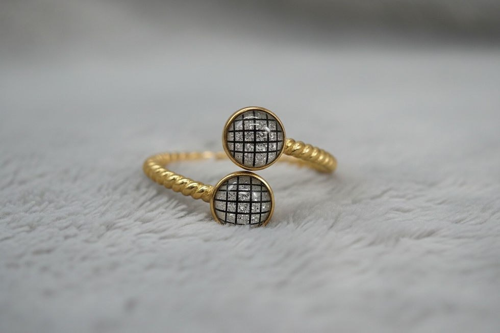 Tierhaarschmuck Fingerring Wellensittich mit Fell & Hintergrundfarbe