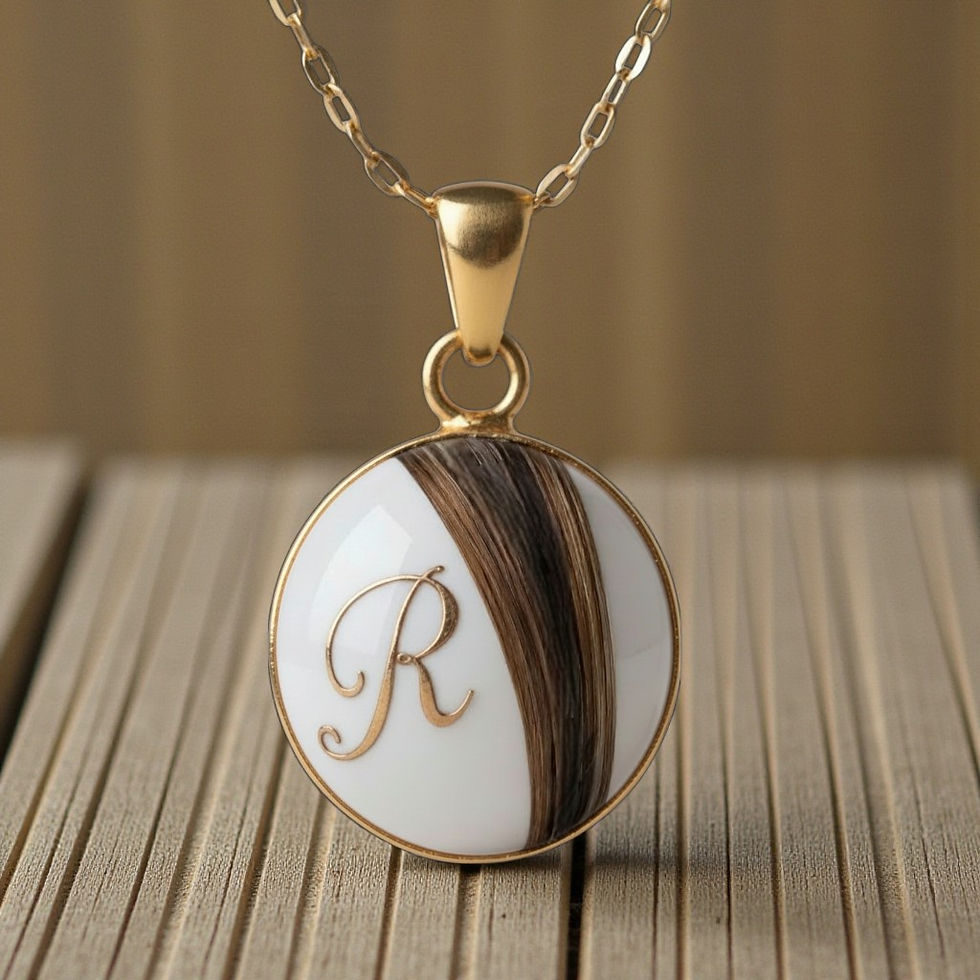 Muttermilchschmuck Halskette Danilo mit Haaren & Buchstaben