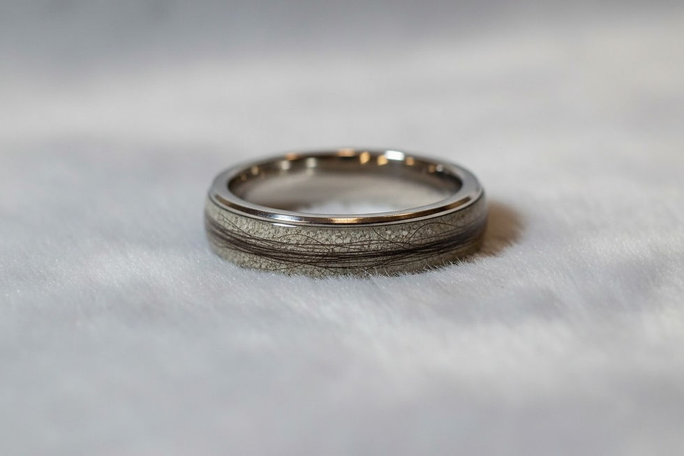 Tierhaarschmuck Fingerring "Falke 1" 6mm