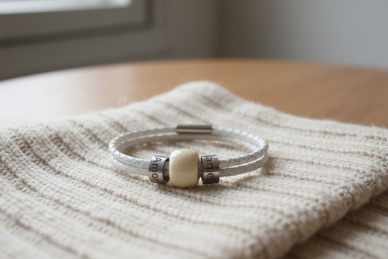 Muttermilchschmuck Goldi Charm Perle 14mm mit Muttermilch & Gravur