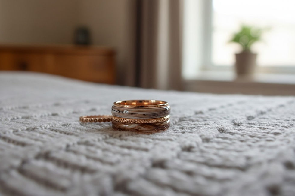 Tierhaarschmuck Fingerring „Ziege“ – 5‑teiliger Stapelring