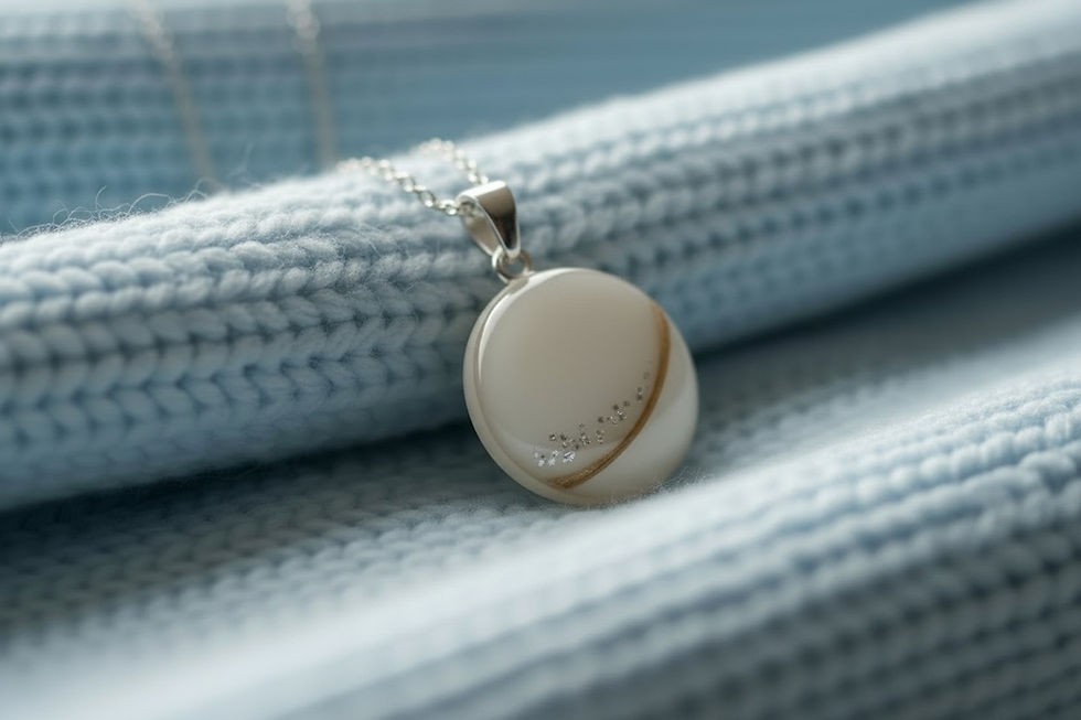 Muttermilchschmuck Halskette Danilo mit Baby Haarstreifen