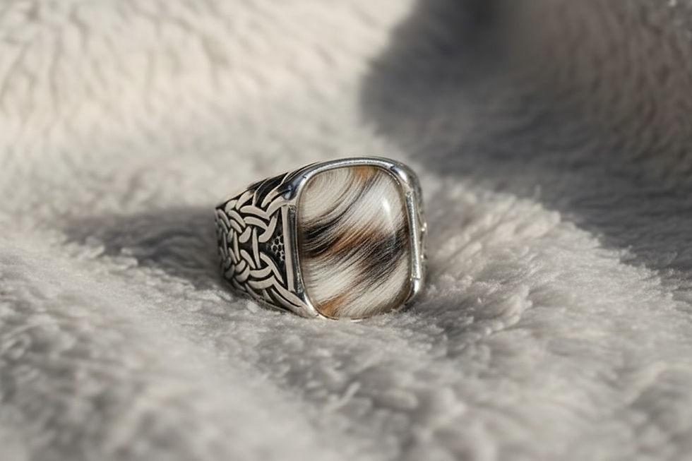 Miniaturbild: Tierhaarschmuck Fingerring „Hero“ – Vintage Siegelring für Herren & Damen