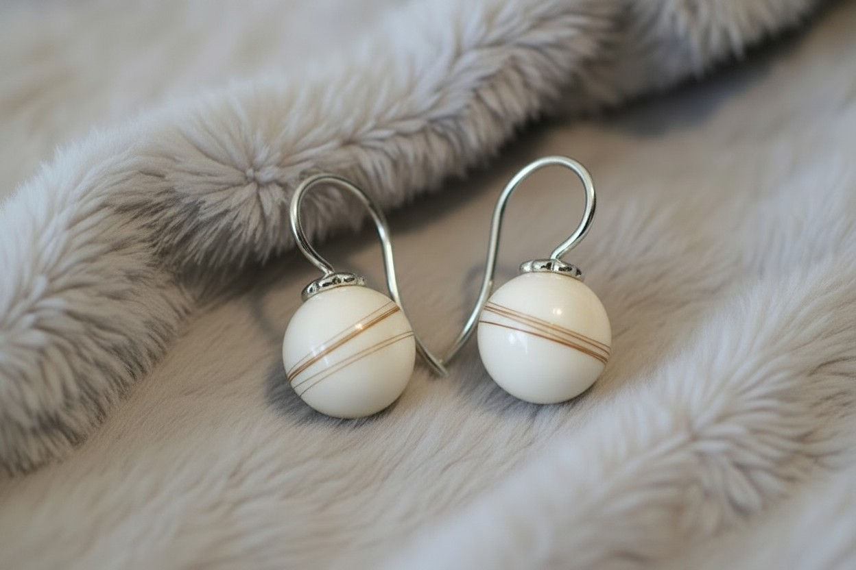 Muttermilchschmuck Ohrringe „Cataleya“ – mit Einarbeitung von Haaren