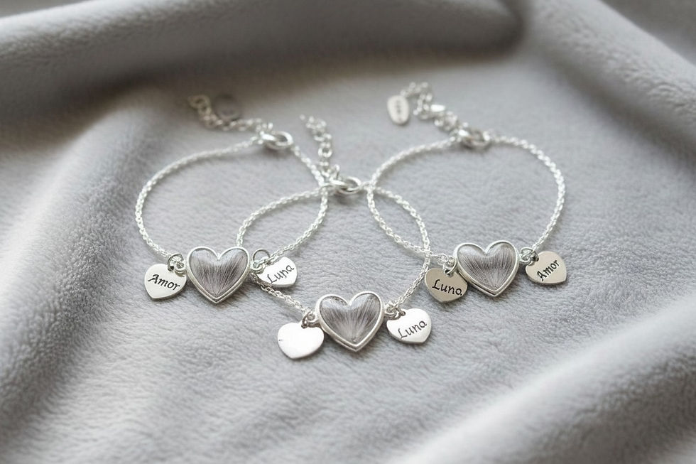 Tierhaarschmuck 925er Armkette Ariela mit Fell und Gravur