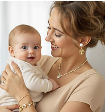 Frau mit Baby auf den Armen | muttermilchschmuck schweiz