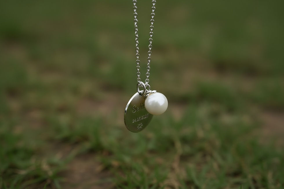 Miniaturbild: muttermilchschmuck halskette therese perle gravuren