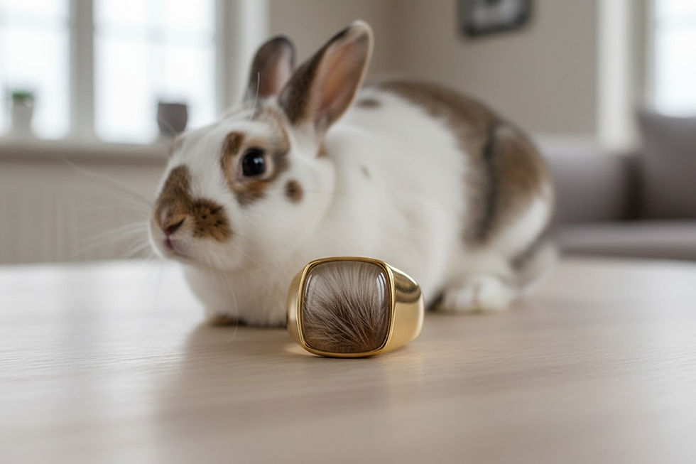 Tierhaarschmuck Fingerring „Pepper“ – Siegelring für Herren & Damen