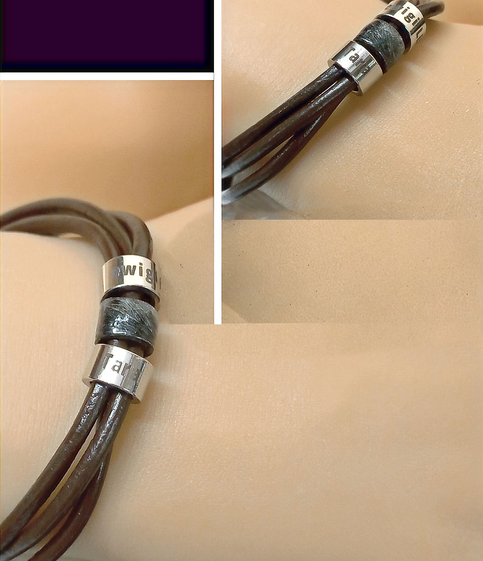 Tierhaarschmuck Armkette Goldi mit Flacher Fell 6x10mm Perle