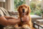 Arm mit Armband und Harz‑Fell‑Stein neben einem Hund | Tierhaarschmuck Schweiz