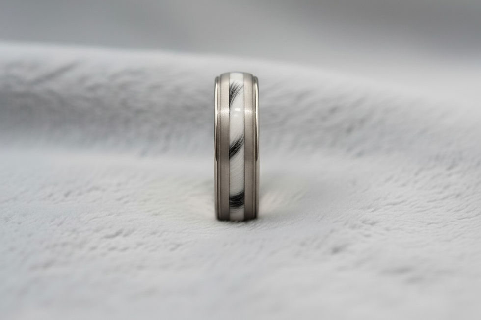 Tierhaarschmuck Fingerring "Oskar 1" 6mm