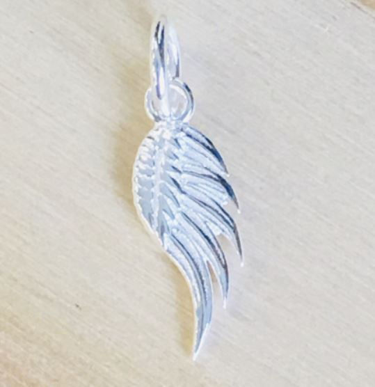 Miniaturbild: Tierhaarschmuck Halskette Herz 20x20mm mit Gravur und Engelsflügel