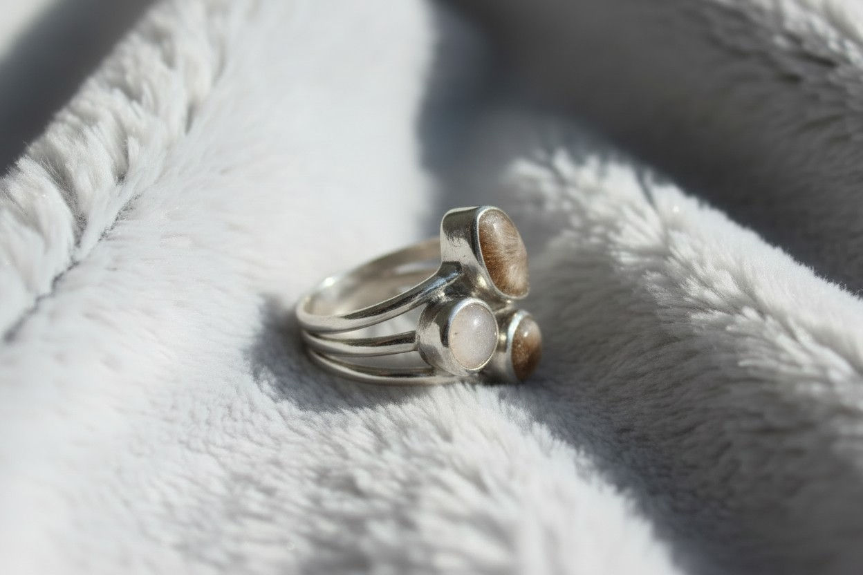 Tierhaarschmuck Fingerring „Ronja“ – 925er Silber