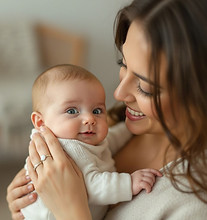 mutter mit baby trägt es liebevoll | muttermilchschmuck schweiz