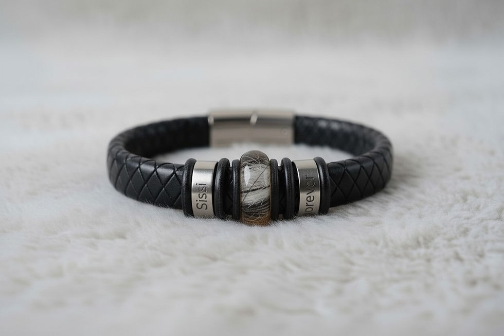 Tierhaarschmuck Armband Millo Fell/Asche