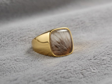 Fingerring auf einer Flauschigen Decke