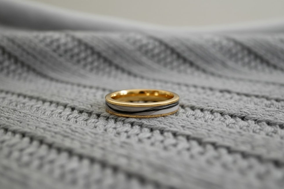 Muttermilchschmuck Fingerring Omli 4mm mit Gravur und Baby Haaren