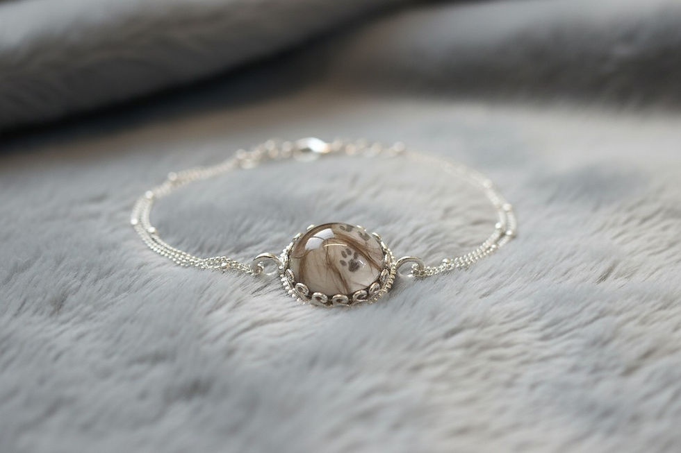 Tierhaarschmuck Armkette Labi mit Fell oder Asche 17mm