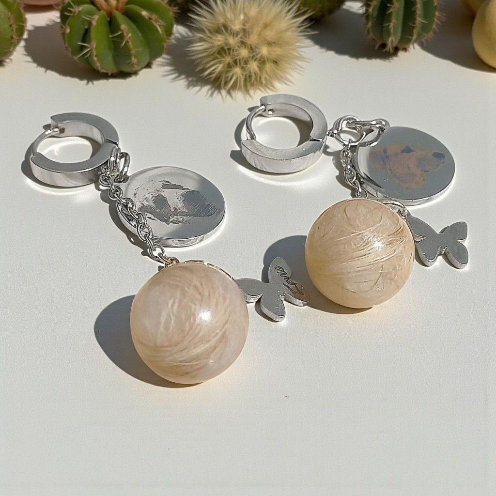 Tierhaarschmuck Ohrringe Levis mit Fell/Asche