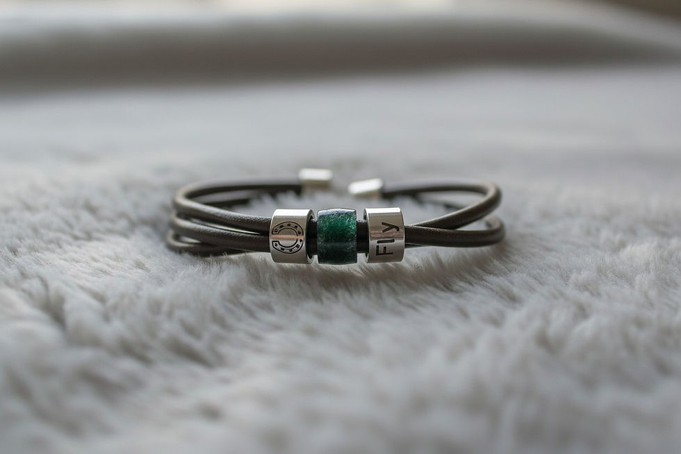 Tierhaarschmuck Armkette Goldi mit Flacher Fell 6x10mm Perle