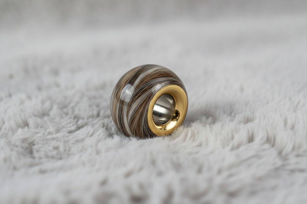 tierhaarschmuck Charm Perle mit Fell