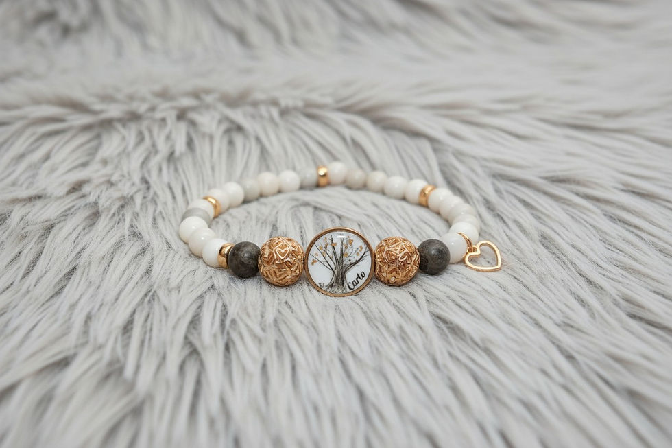 Tierhaarschmuck Armkette Perlenzauber mit Fellbaum!