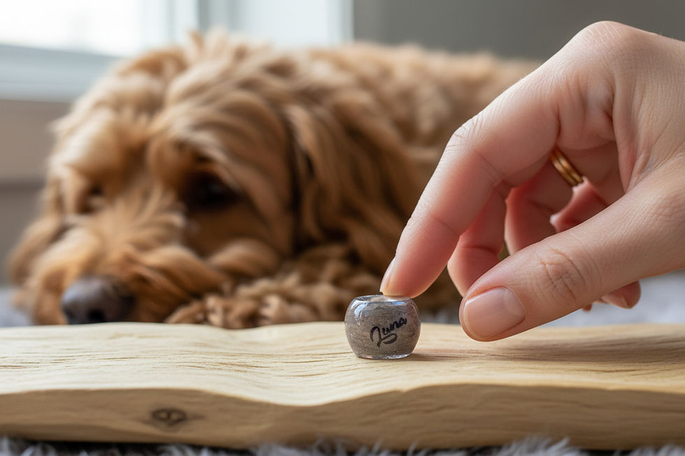 tierhaarschmuck Charm Perle mit Fell