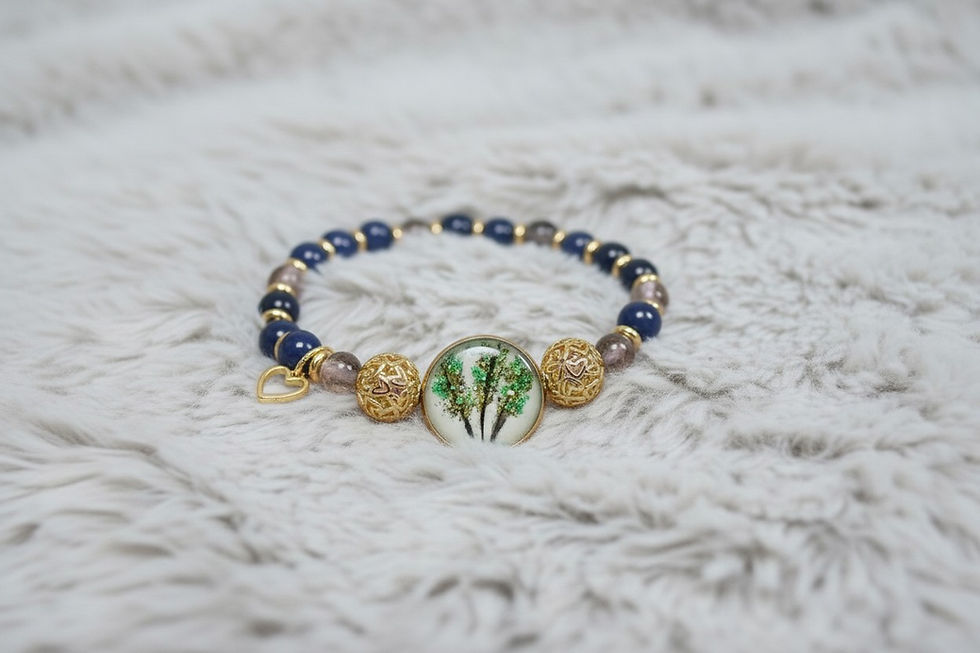 Tierhaarschmuck Armkette Perlenzauber mit Haarblüten