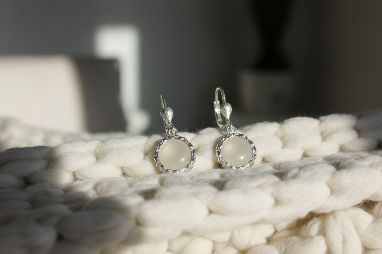 Muttermilchschmuck Ohrringe Luca 8x13mm mit Muttermilch