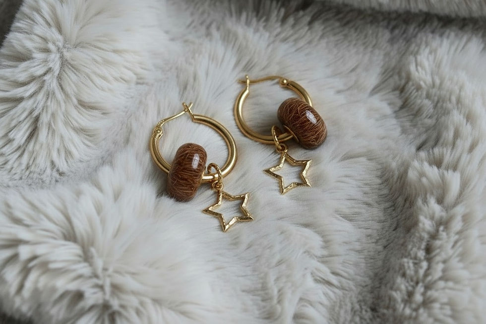 Tierhaarschmuck Ohrringe Kiara mit Asche