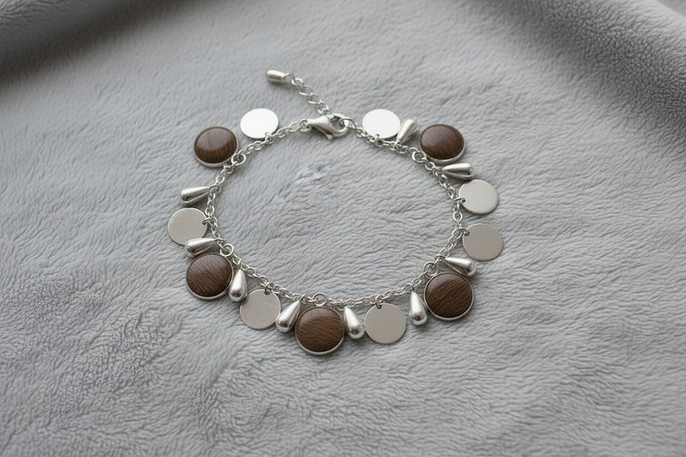 Miniaturbild: tierhaarschmuck armkette Franzi silber medaillon 10mm