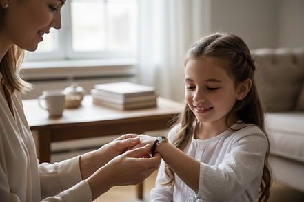 mädchen freut sich über ihre armkette | Muttermilchschmuck Schweiz